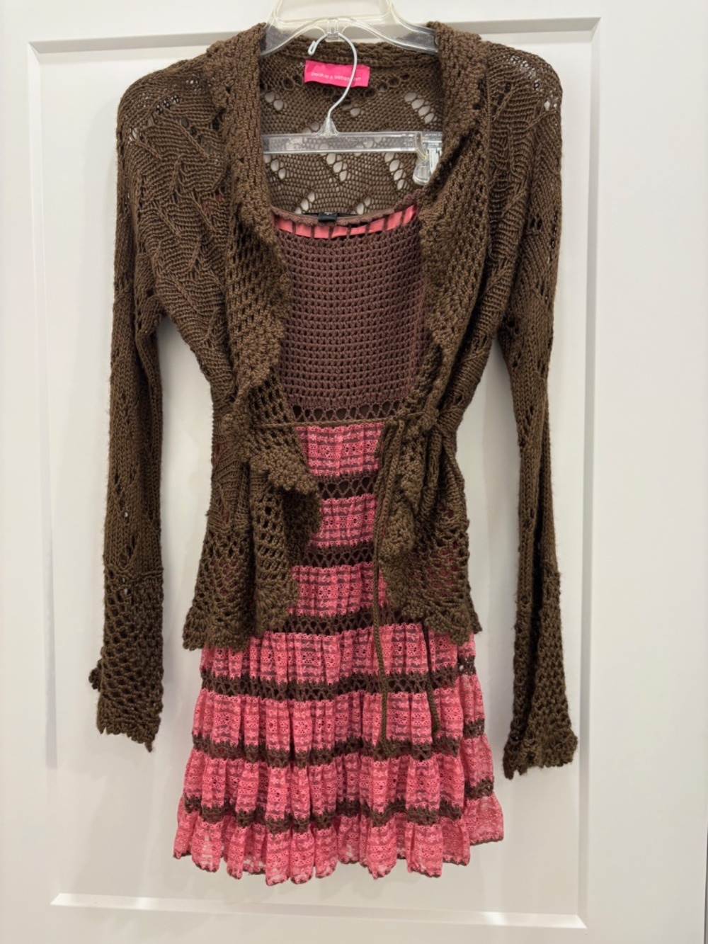 BETSEY JOHNSON Crochet Skirt with Pookie & Sebastian Crochet Cardigan, Small